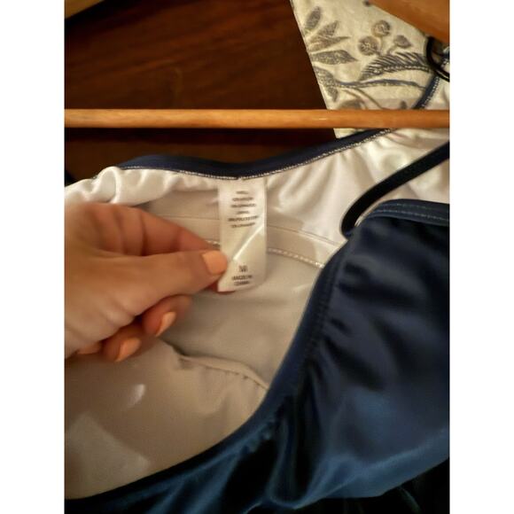 NWT seaFancy Women Blue Tie waist Swimsuit Tankini Top Medium - Picture 5 of 5